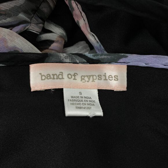 Band of Gypsies Maxi Dress Women Small Black Floral Sheer Cottagecore Moissanite - Picture 12 of 15